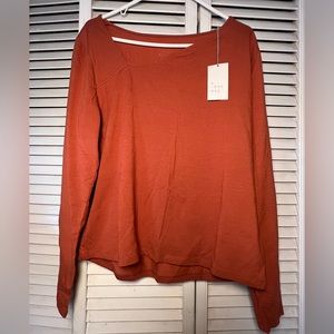 Women’s A New Day Long Sleeve Asymmetrical Orange Top size: XL